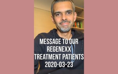 Corona update- Msg to our Regenexx/Regeneravtive medicine treatment patients- 20200323